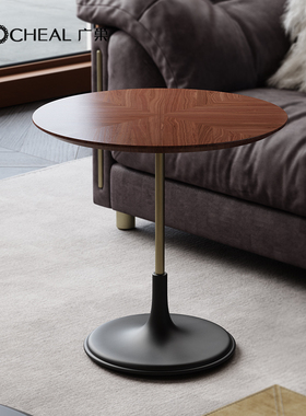 广巢浮月边几圆形实木边几可移动客厅沙发角几设计师新款小户型A