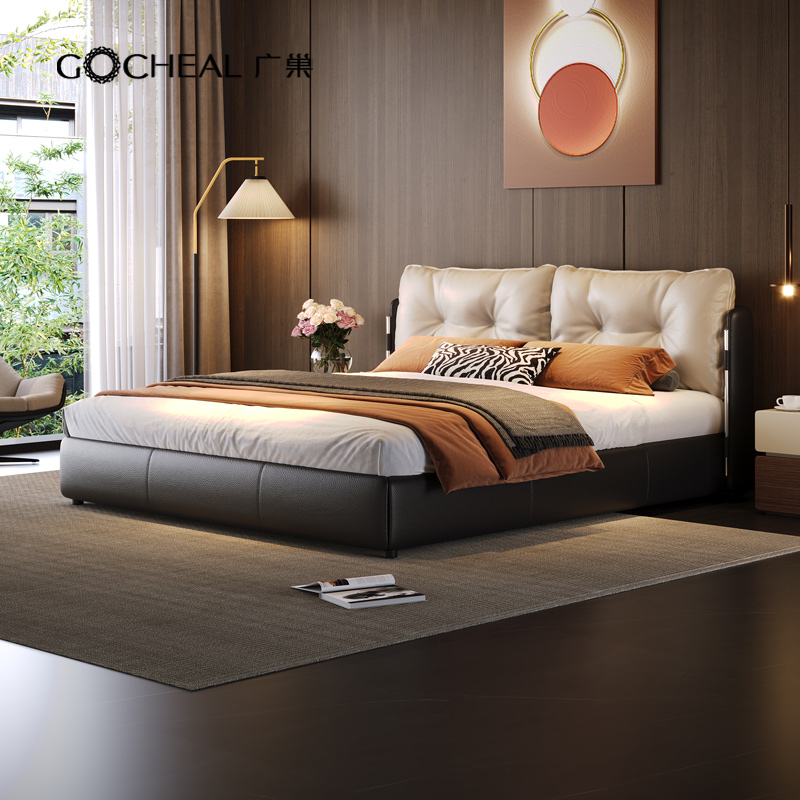 云朵床现代极简真皮双人床