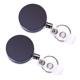 锌合金金属挂胸工牌卡套证件厂牌套胸卡套挂牌工作证保护套护士挂扣门禁胸牌夹子胸卡易拉扣伸缩扣工作牌拉绳