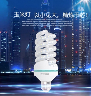 LED灯泡E27螺口110v-220v节能球泡螺旋型超亮家用玉米灯照明光源
