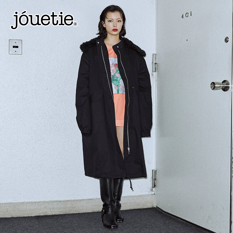 jouetie日系潮牌宽松长款外套冬季新款oversize棉服女ins港风