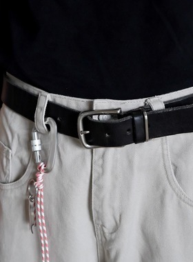 cleanfit简约复古意大利进口植绒头层牛皮腰带中性百搭金属扣皮带