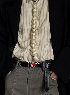 头发领带免打结假发麻花马尾辫领带刘雯同款麻花辫子海妖风领结