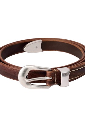 our25legacy新款复古棕头层牛皮腰带cleanfit简约中性擦色皮带