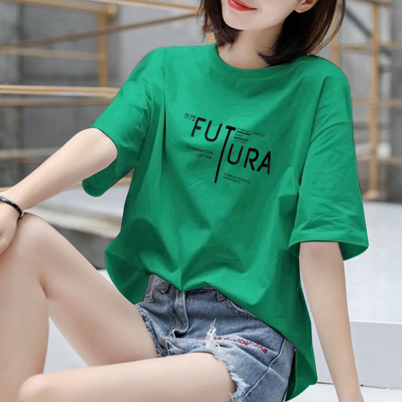 韩国白色短袖t恤女宽松春夏新款2022纯棉洋气半袖韩版ins潮上衣服