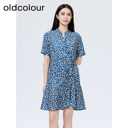 oldcolour欧珂夏季设计感时尚气质小众休闲短袖连衣裙S281005A1