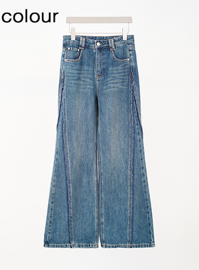 oldcolour欧珂春季新品高腰牛仔长裤Q121102A1-699