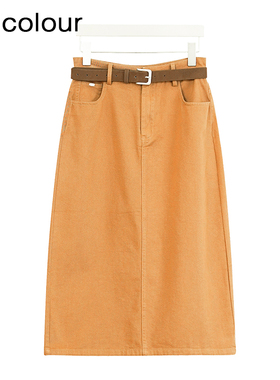oldcolour商场同款春秋款纯色时尚气质A字半身裙女P380601A1-559