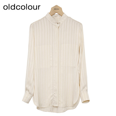 oldcolour休闲长袖春季条纹衬衫