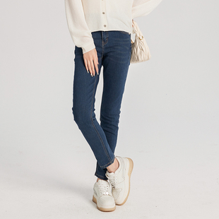 oldcolour春季新款高腰气质修身休闲长款牛仔裤女Q111105A1-599