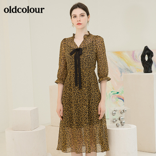气质连衣裙N31103106 V领中袖 759 商场同款 oldcolour2021秋季
