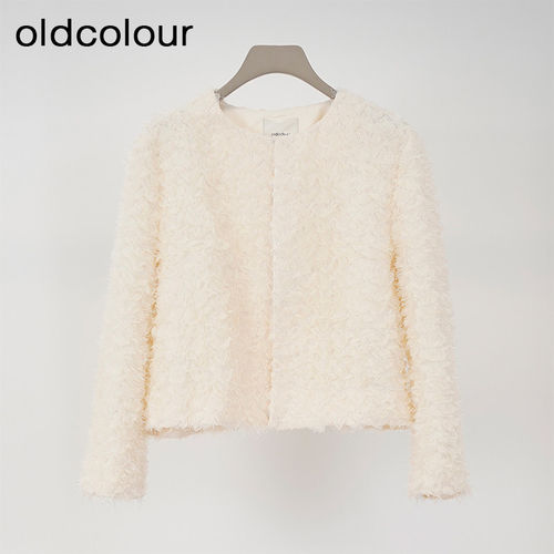oldcolour欧珂商场同款时尚圆领长袖短款外套女Q130402A1-1199