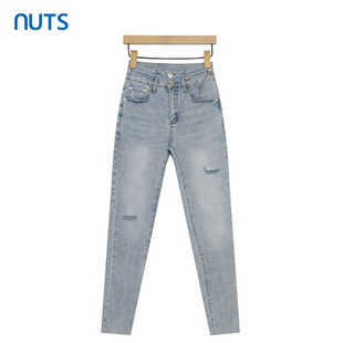 女浅色百搭326113378 水洗牛仔短裤 NUTS烟管裤 铅笔裤