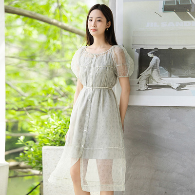 法式oldcolour休闲连衣裙夏季