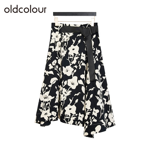 oldcolour欧珂夏季设计感不规则简约休闲百搭通勤长裙女