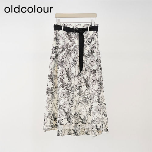 oldcolour欧珂春新款商场同款时尚宽松碎花半身裙女Q140607A1-699