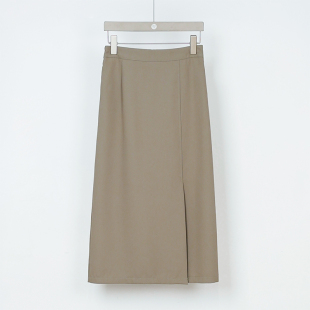 半身裙333062398 高腰显瘦A字开叉通勤简约百搭中长款 NUTS秋季 新款