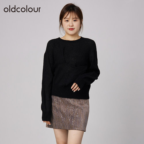 商场同款针织衫oldcolour圆领