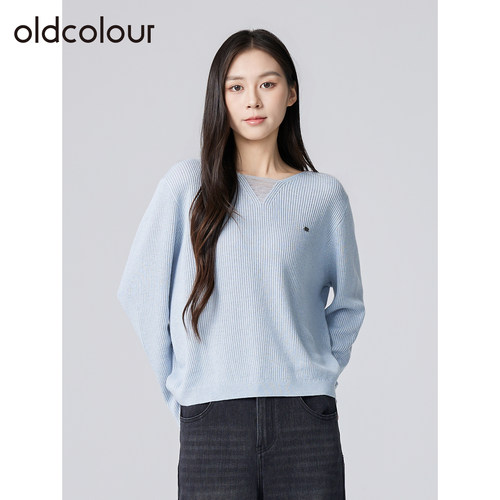 oldcolour欧珂春秋季时尚温柔风宽松休闲百搭通勤短款针织套头衫