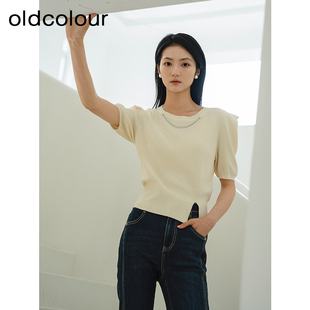 套头上衣女Q280503A1 oldcolour夏季 通勤简约百搭短款 时尚 559 新款