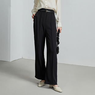 oldcolour秋季新款黑色流行休闲直筒西装裤子女P310703A1-699