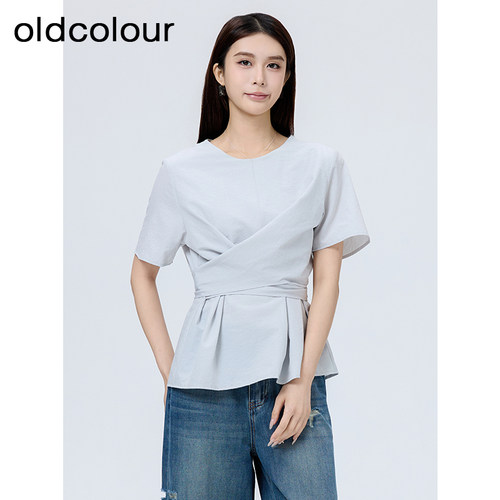 oldcolour欧珂夏季新款时尚简约纯色收腰无袖套头衫女