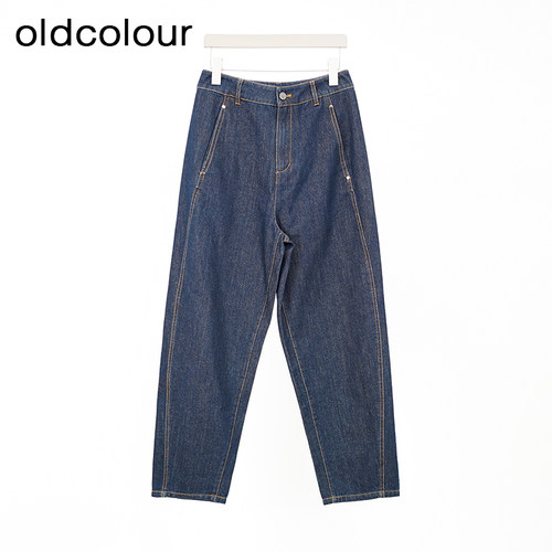oldcolour欧珂商场同款时尚水洗牛仔长裤女Q13112393-499