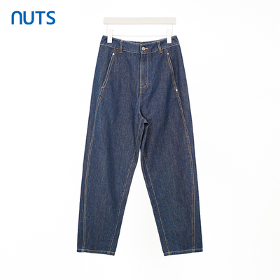NUTS春秋新品时尚优雅气质宽松显瘦水洗牛仔长裤413112393-499