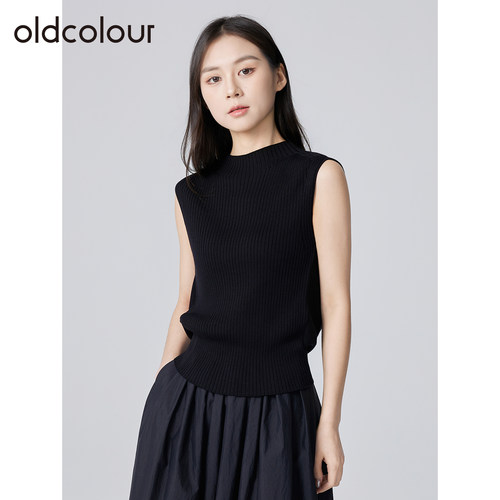 oldcolour欧珂春秋季高级感气质简约通勤显瘦无袖针织套头衫女