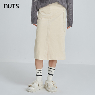 NUTS秋冬款 499 高腰宽松显瘦直筒气质简约休闲中长裙女241063196B