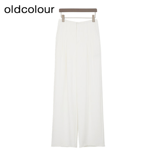 oldcolour欧珂夏季纯色休闲百搭宽松直筒通勤长裤女BR290709A1