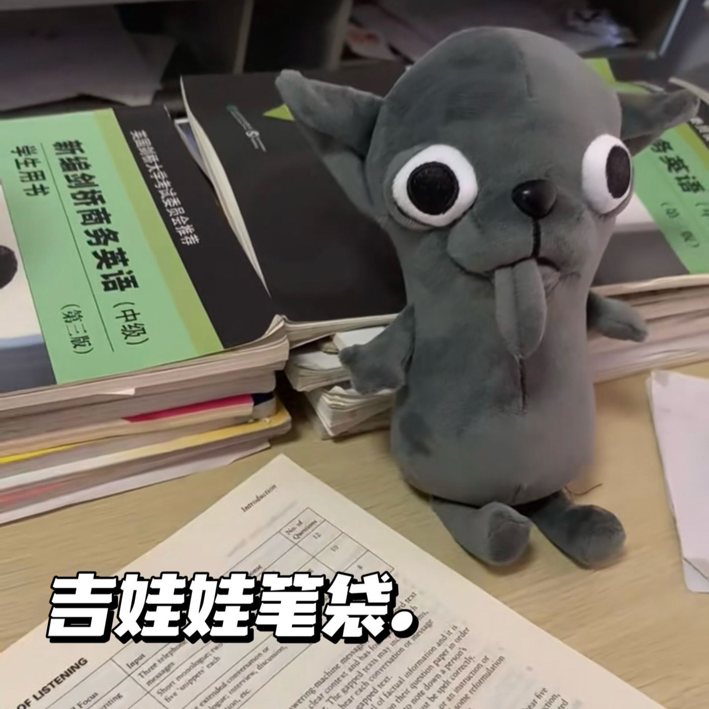 吉娃娃笔袋卡通搞怪小众毛绒沙雕小容量学生桌面整理文具收纳盒