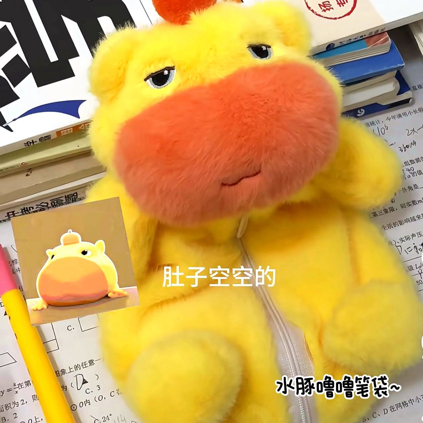 水豚噜噜笔袋公仔玩偶大容量毛绒搞怪学生桌面整理小众文具收纳盒