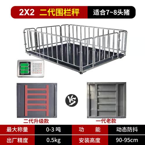 地磅秤 地磅秤带围栏电子秤称猪1吨磅秤牛养殖场5吨小型地磅myfs