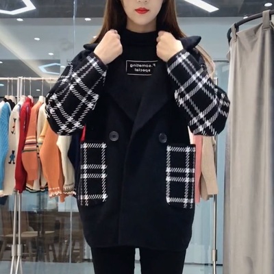 外套女冬新款格子毛呢