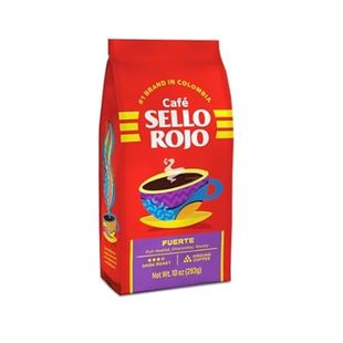 Sello Rojo, Fuerte Dark Roast Ground Coffee Bag, 10 oz, P