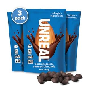 UNREAL Dark Chocolate Almonds - Certified Vegan, Gluten F