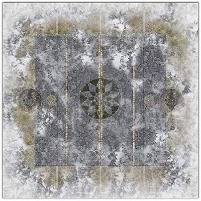 Field of Battle Snow Wargaming – 36x36 Inch Tabletop Mat