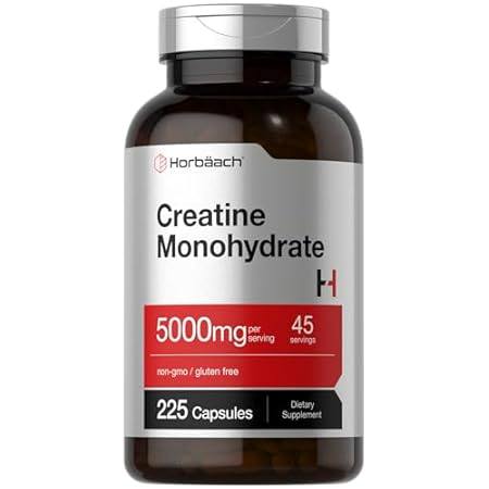 Horb?ach Creatine Monohydrate | 5g | 225 Capsules | Non-G