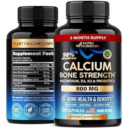 Calcium， Magnesium， Vitamin D3 K2- Plant-Based Algae Sup