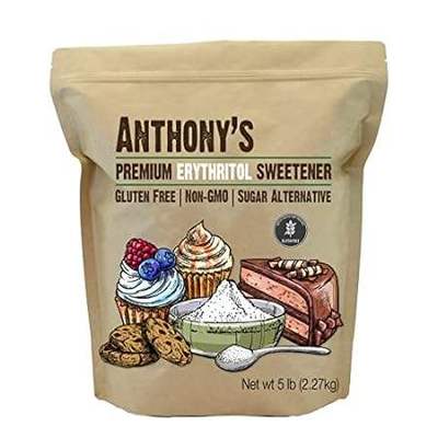 Anthony's Erythritol Granules， 5 lb， Non GMO， Sweetener，