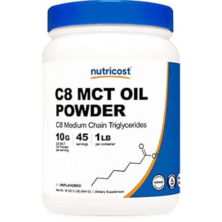 Nutricost C8 MCT Oil Powder 1LB (16oz) - 95% C8 MCT Oil P