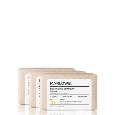 No. 102 Men's Body Scrub Soap 7 oz (3 Bars) Warm Santal S