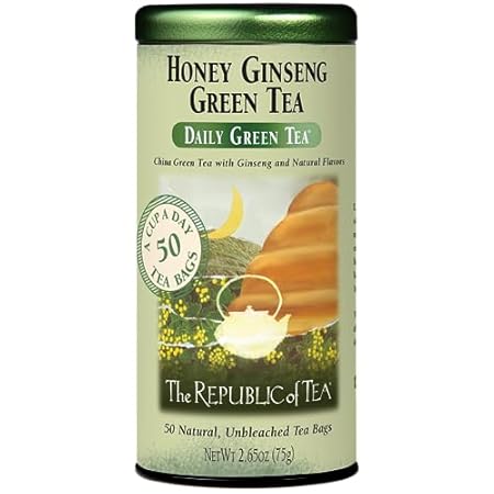 The Republic of Tea - Honey Ginseng Green Tea， 50 Tea Bag