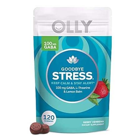 OLLY Goodbye Stress Gummy， GABA， L-Theanine， Lemon Balm，