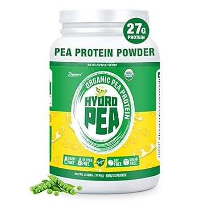 Zammex Organic Pea Protein Powder， 27g Proteins Per Servi