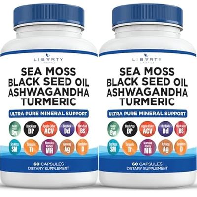 Sea Moss 3000mg Black Seed Oil 2000mg Ashwagandha1000mg B