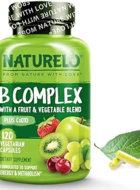 NATURELO Vitamin B Complex with Methyl B12， Methyl Folate