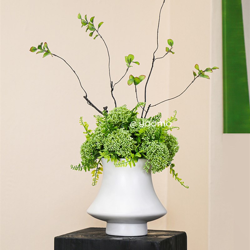 新款现代轻奢仿真花摆件海棠果套装客厅餐桌茶几售楼W处洽谈桌新