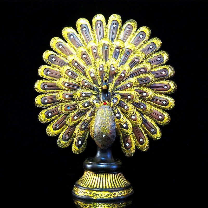 新款欧式富贵吉祥大孔p雀开屏客厅电视柜玄关柜酒吧会所摆设工艺